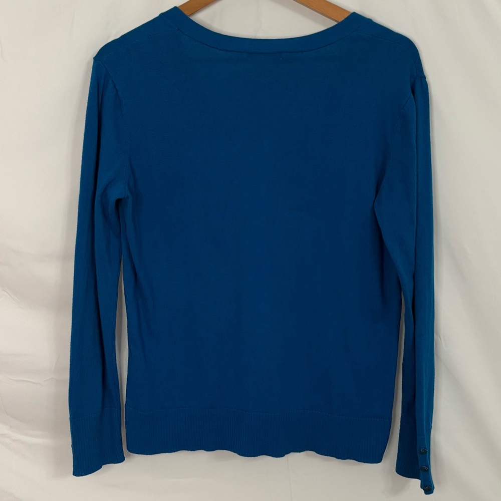 Cerulean Teal V-Neck Button Cardigan, New York & Company, US Sz XL - Picture 6 of 15